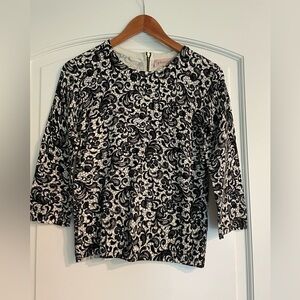 Philosophy Black and White Floral Blouse